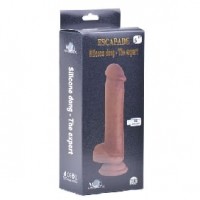 Dildo Realistic Vibrating and Rotating Silicone 10 Functions Rechargeable BROWN